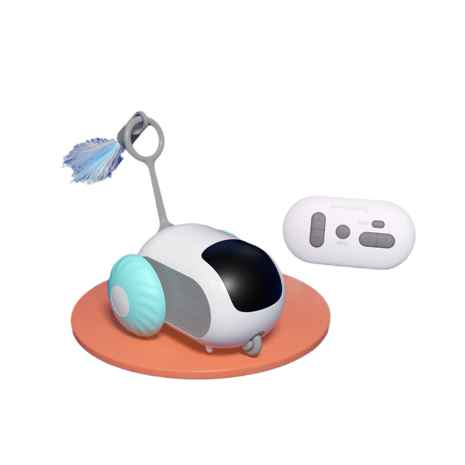 Pet Attraction Running Car Smart Toy Teaser Wand Feather Toy Autonomous Driving Mode — image 4