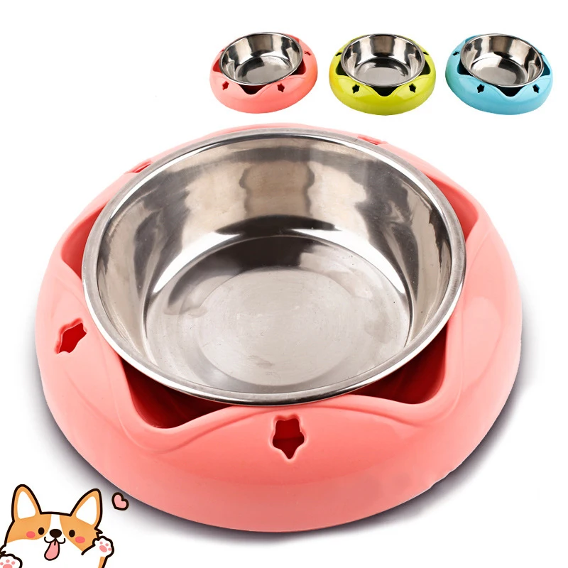 Durable Pet Dog Bowl Stainless Steel Non-slip Drinking Feeding Dual-use Food Feeder For Small Medium Dogs Cats Pet Accessories — image 1