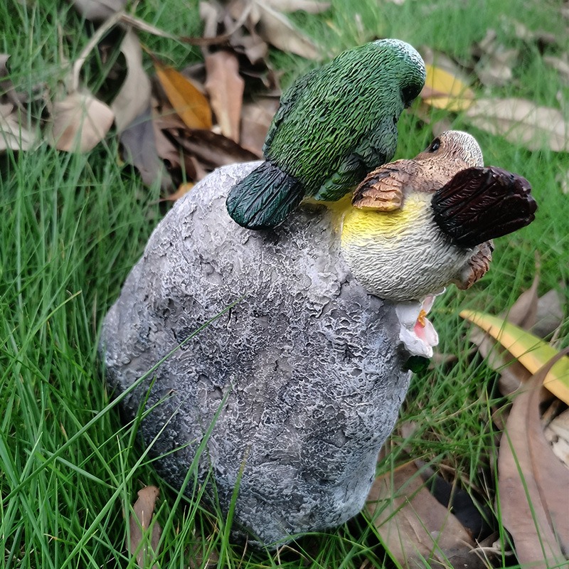 Ornamentos de jardín para hogar, pájaros de arcilla doble — imagen 3