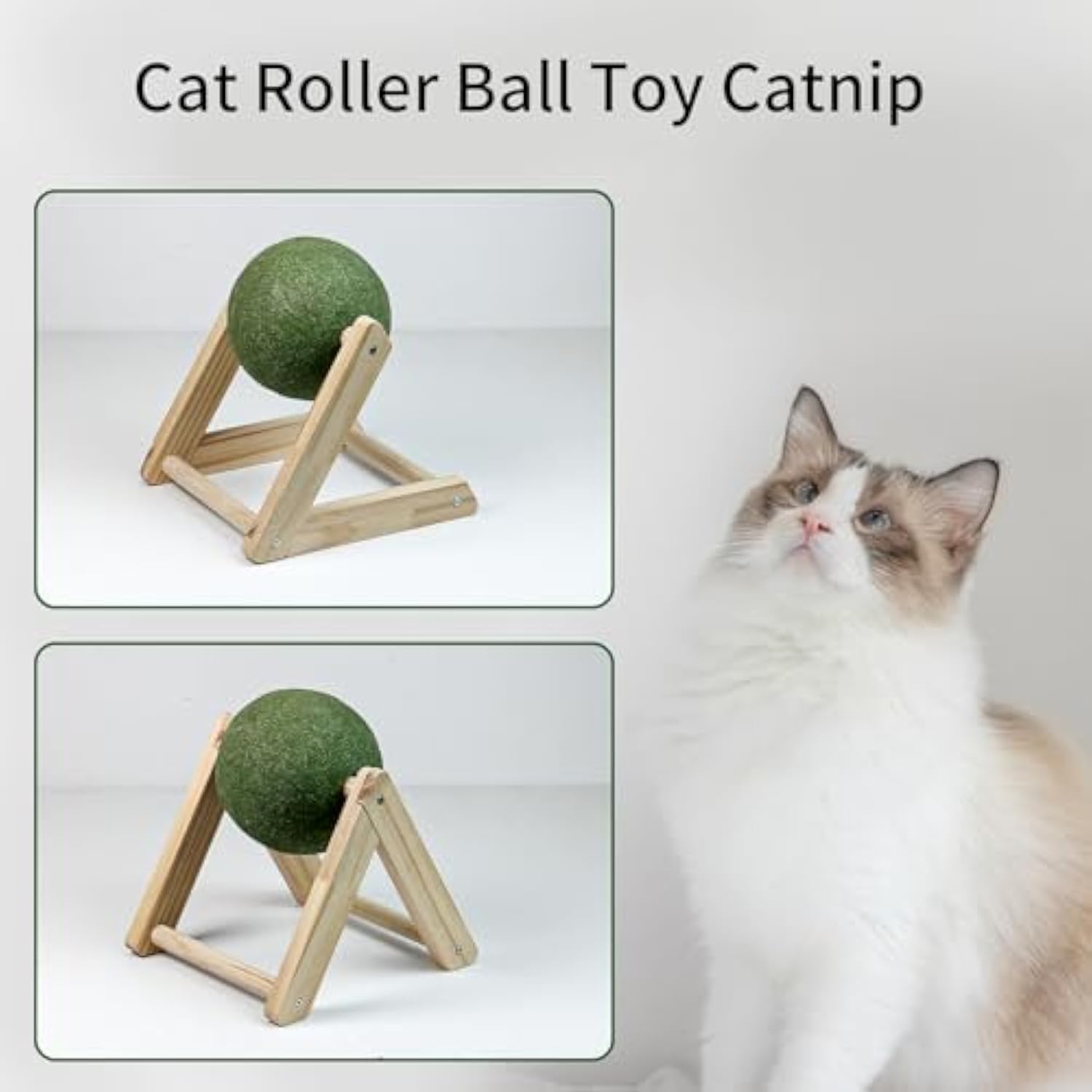 Catnip Balls Catnip Toys For Cats Cat Nip For Cats Safe Healthy Cat Nip Toys Giant Catnip Ball With Holder Cat Toys For Indoor Cats — image 6