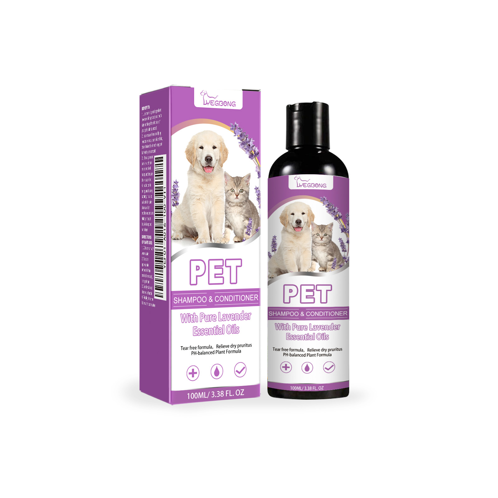 Pet Shampoo, Pet Bath Relieves Skin Itchy, Hair Smooth Non-Knotting Shampoo — image 2