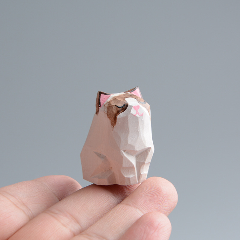 Creative Wooden Cat Trinkets Crafts Handmade Wood Carving — image 16