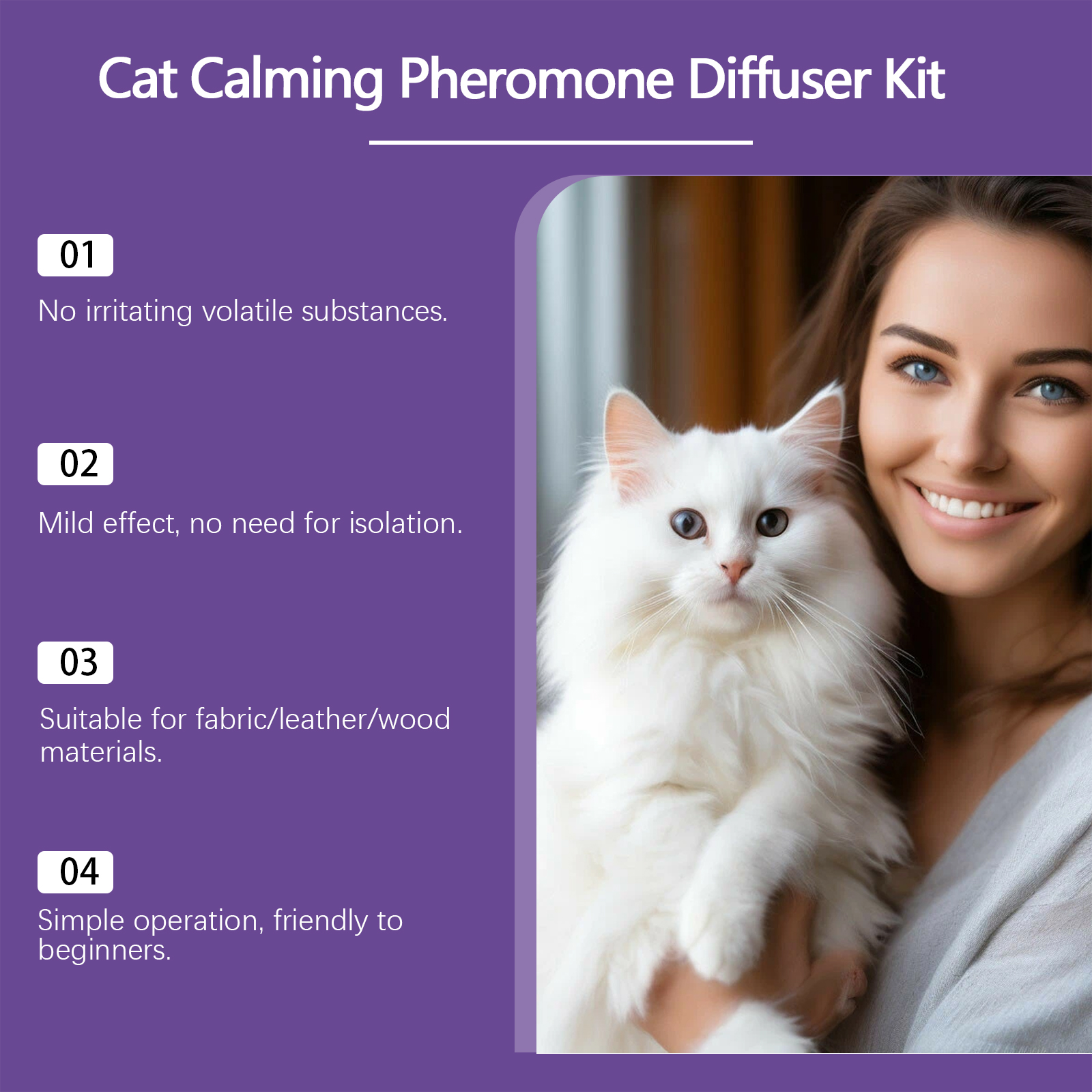 Spray Calmante para Gatos de 60 ML - Alivio Natural contra Ansiedad y Comportamientos Indeseables — imagen 3