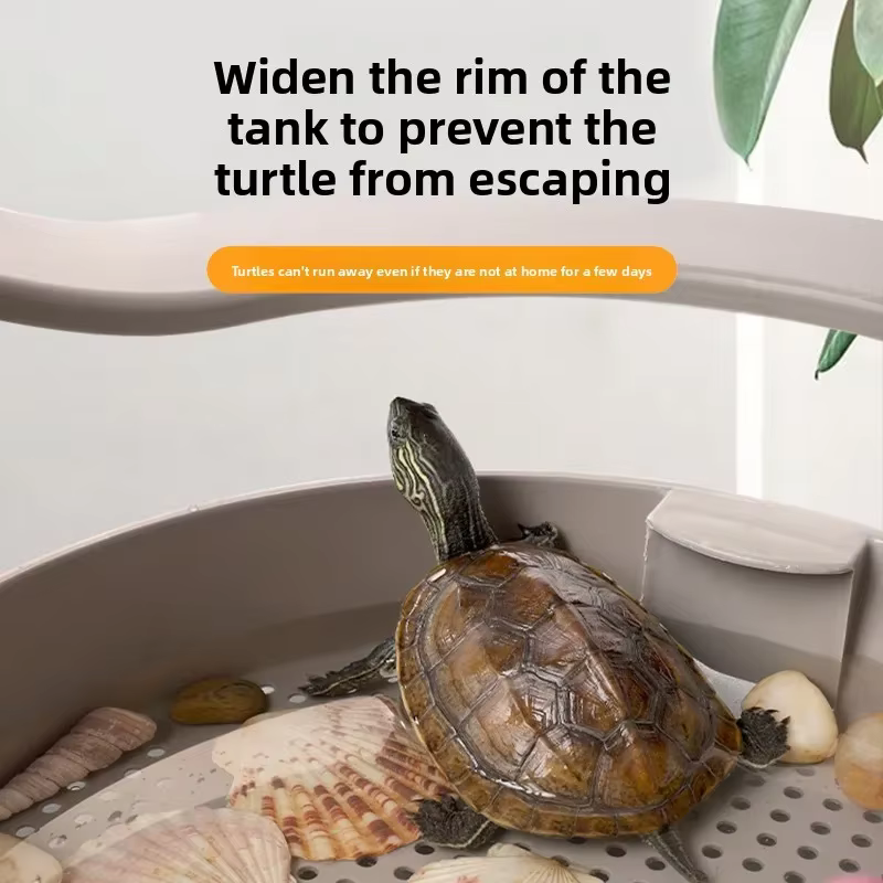Tanque para Tortugas Hogar Ecológico Acuario Bajo Nivel Pacífico Mantenedor de Tierras con Paisaje Villa Casa — imagen 2