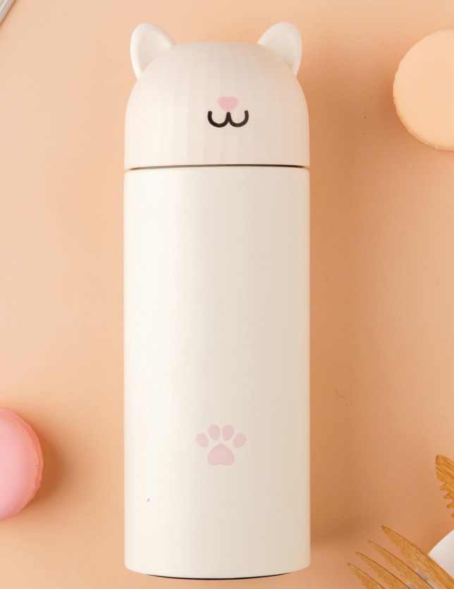 Taza inteligente de gato en acero inoxidable con pantalla digital para niños y estudiantes creativos portátil — imagen 2