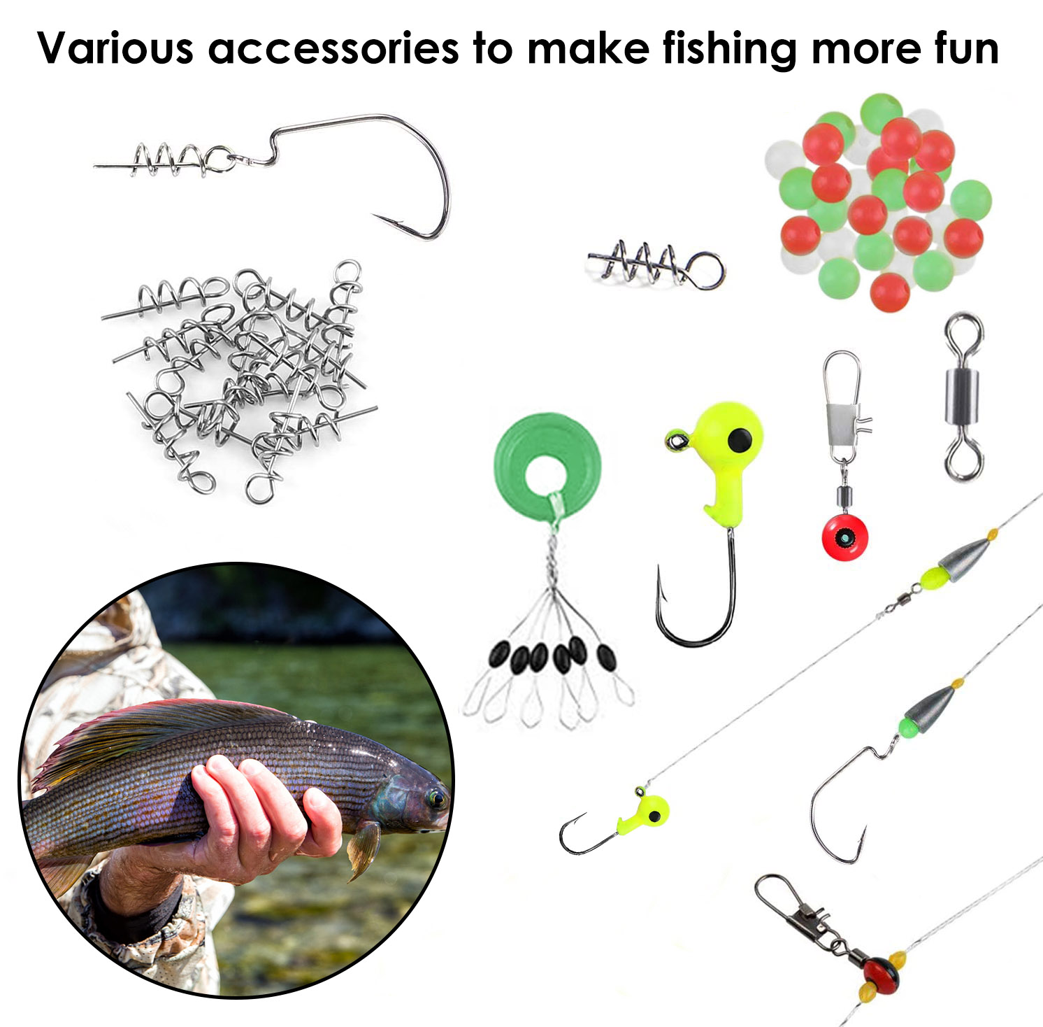 Kit de Accesorios de Pesca Portátil de 188 Piezas con Caja de Tácticas para Regalo de Día del Padre — imagen 7