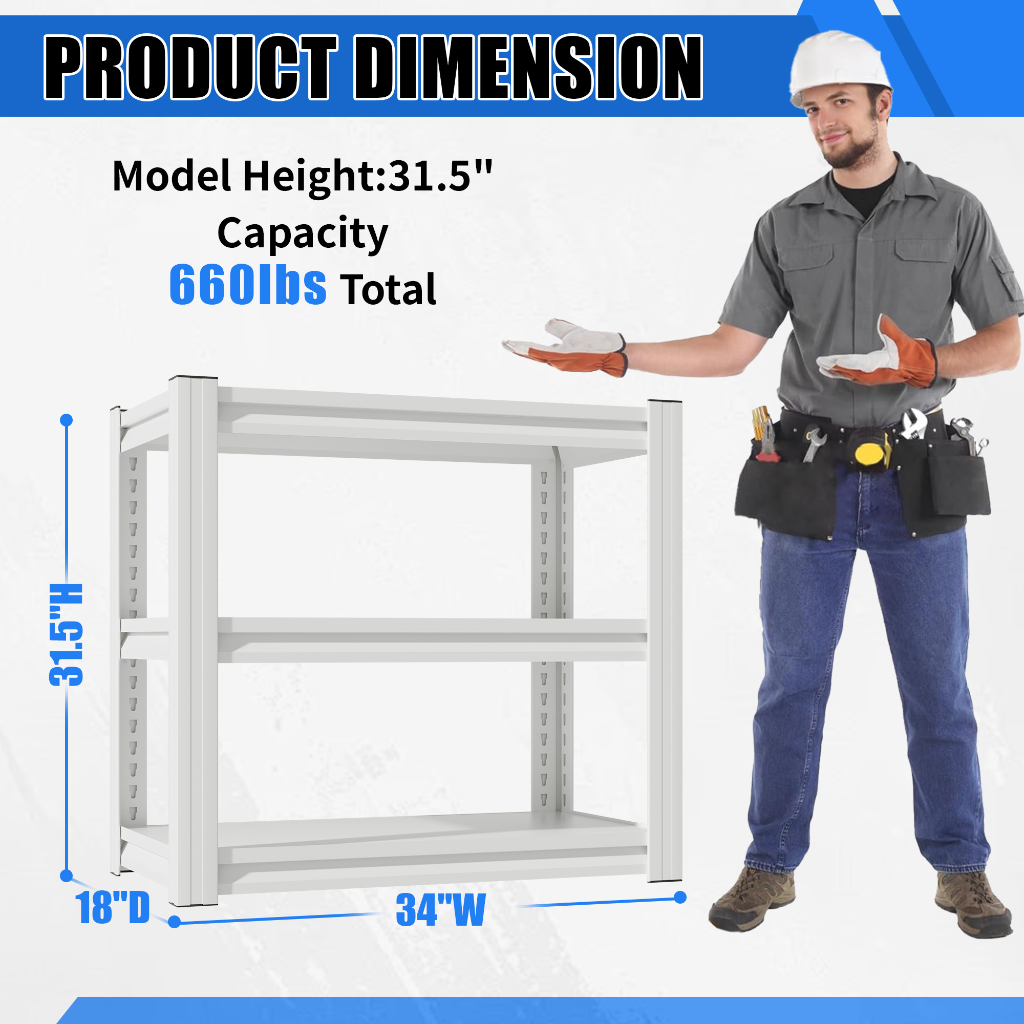 20-30 Gallon Fish Tank Stand - Metal Aquarium Stand, 34 W X 18 D X 31H Adjustable Heavy Duty Reptile Tank Stand, Adjustable 3-Tier Fish Tank Rack Shelf For Home Office, Tank Not Included — image 5