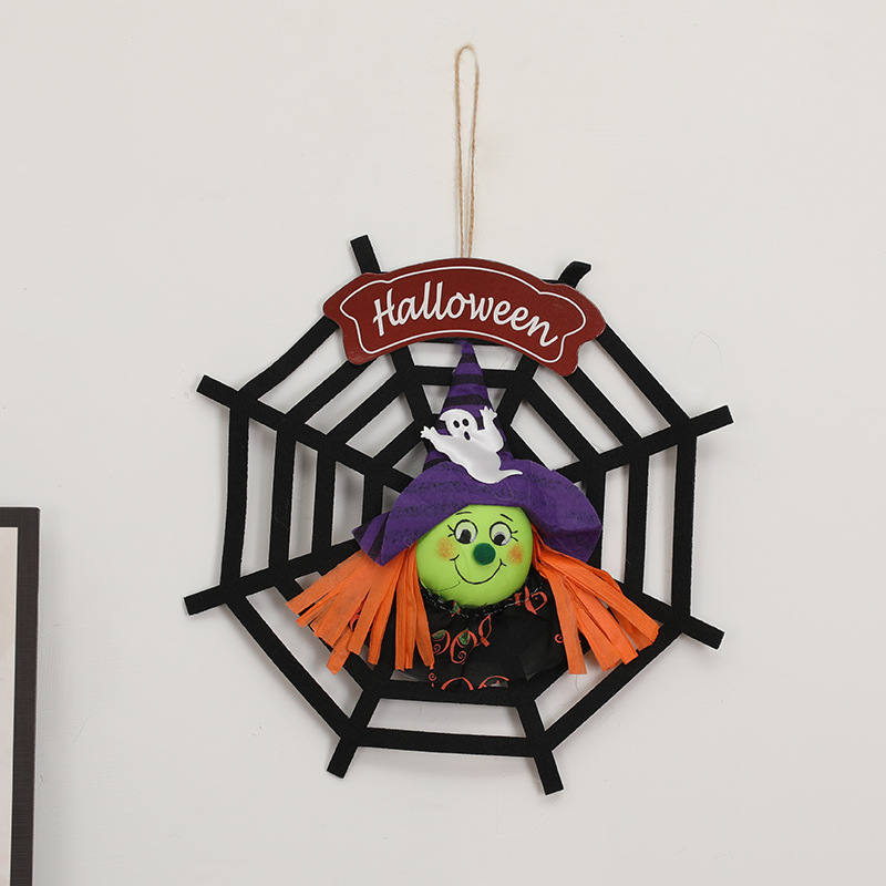 Halloween Decorative Hanging Ornament Non-Woven Fabric Decoration for Bar and KTV Scene Setup, Pumpkin Spider Web Door Hanging Ornament — image 4