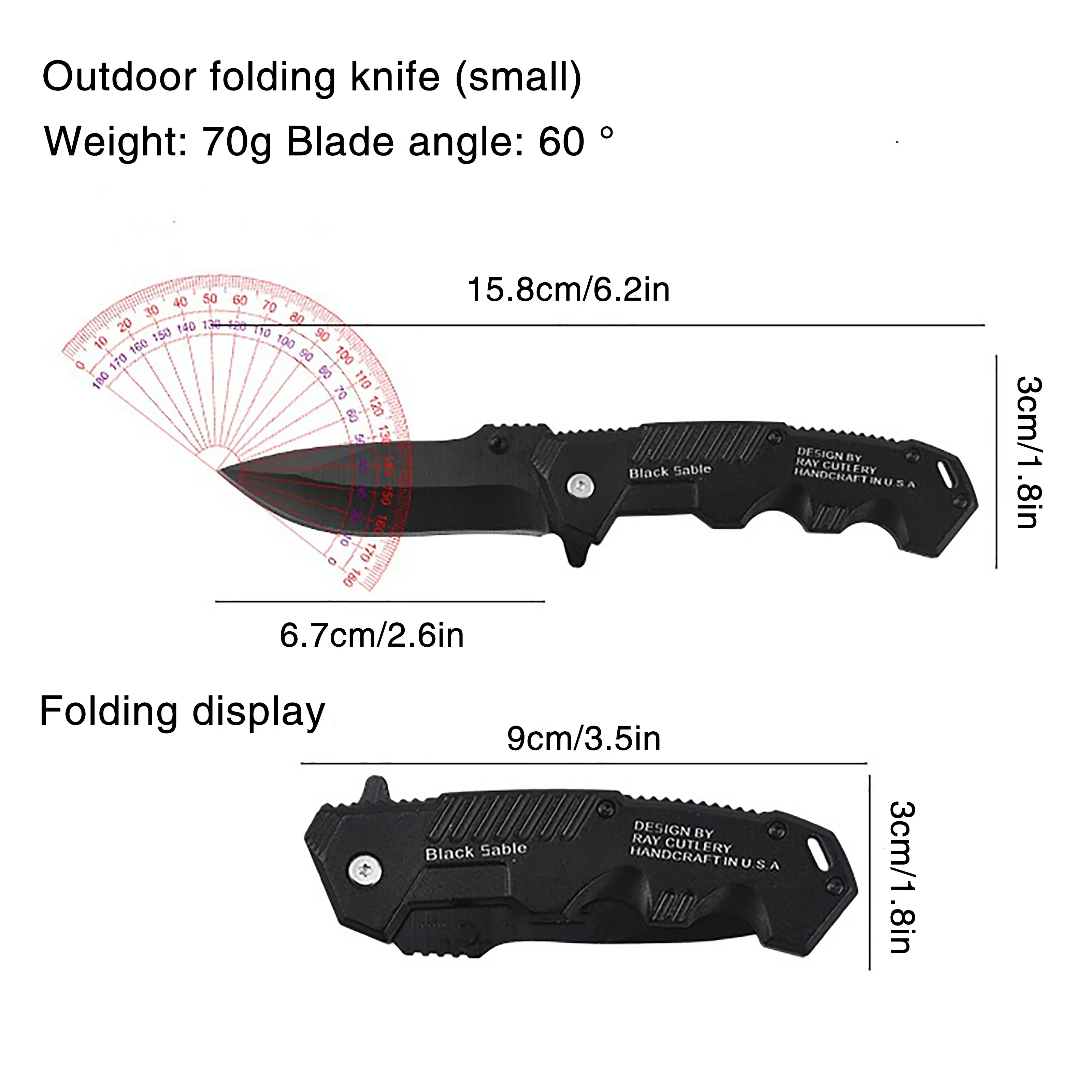 Portable Multifunctional Folding Survival Knife with Sharp Pocket Knife Suitable for Outdoor Camping and Wilderness Survival — image 3
