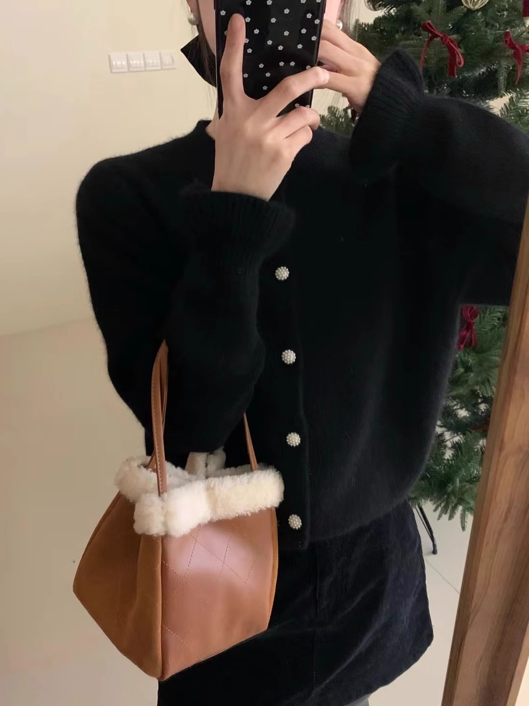 Women's Raccoon Plush Round Neck Cardigan - Purple Bud Sleeve Lightweight Knit Sweater Top — image 10
