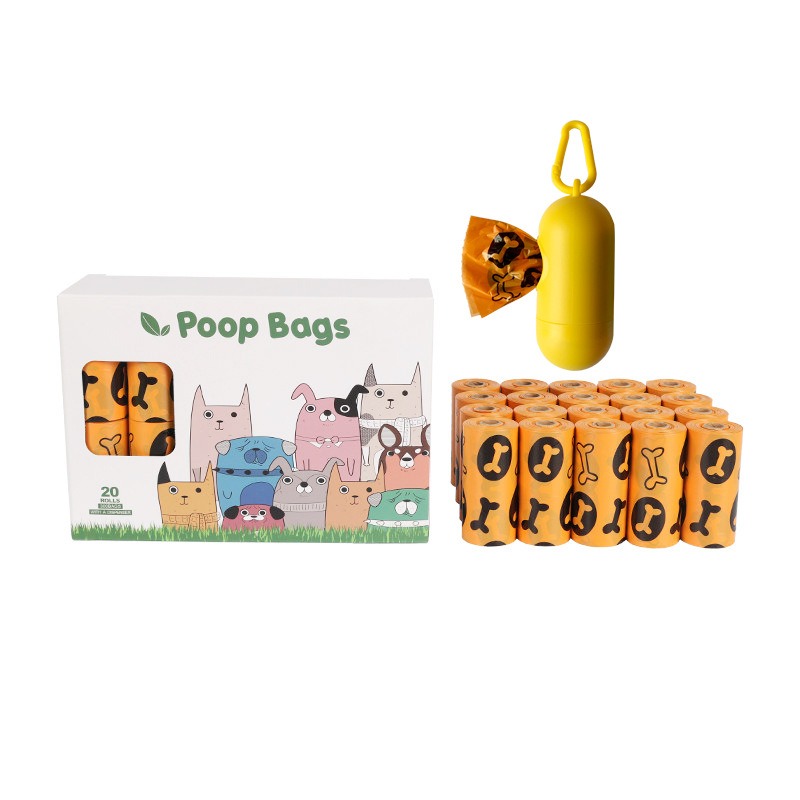 Orange and green pet garbage bags for dogs to pick up feces and defecate — image 6