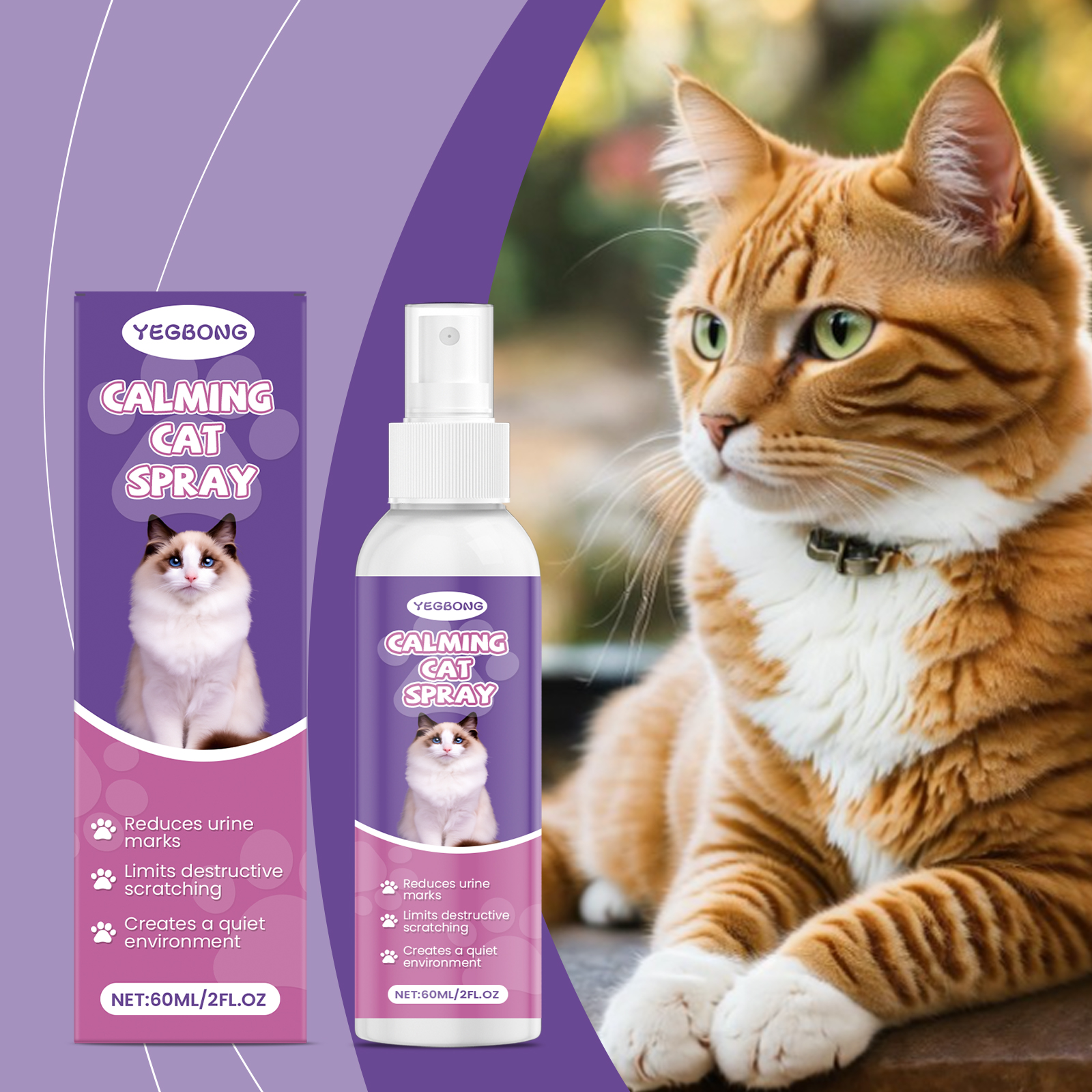 Spray Calmante para Gatos de 60 ML - Alivio Natural contra Ansiedad y Comportamientos Indeseables — imagen 8