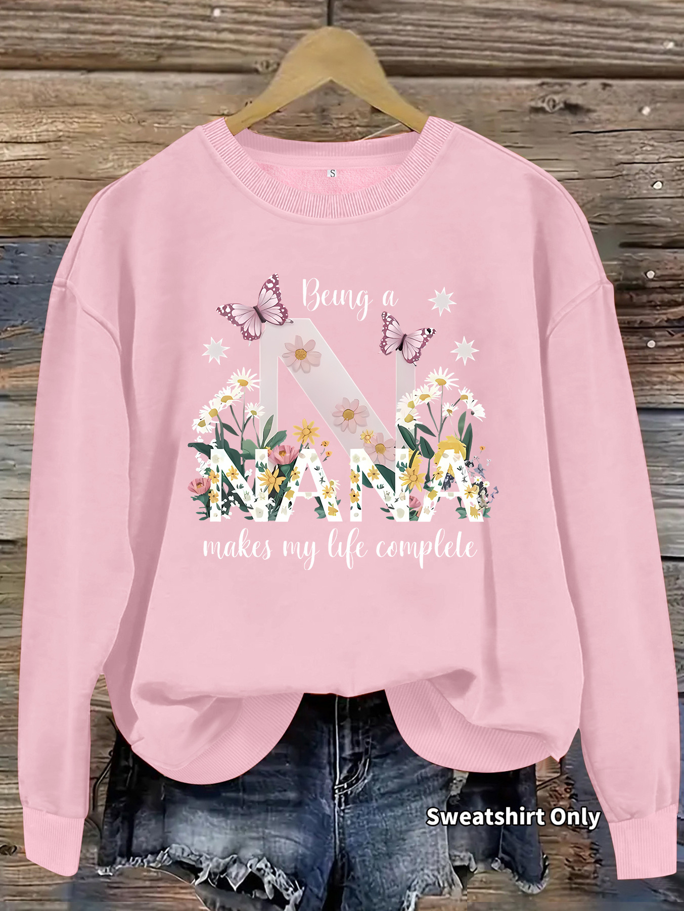Butterfly printed long sleeved fleece sweatshirt — image 8