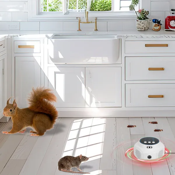 Repelente Ultrasónico de Ratones 360° para Interior, Ahuyentador de Roedores para Ratas y Ardillas con 3 Modos, 2 Luces Estroboscópicas, para Cocina y Almacén — imagen 3