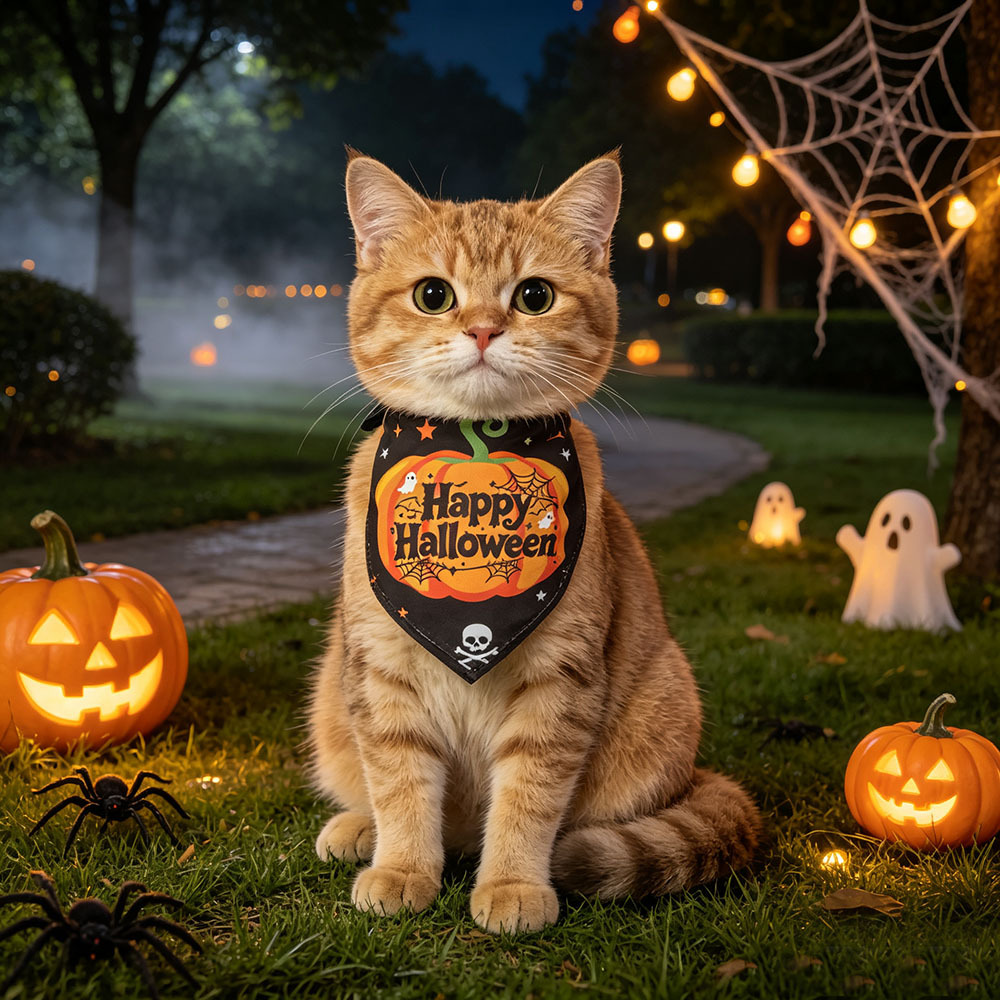 Halloween Pet Bandana Printed Dog Scarf Cat Neckwear — image 3
