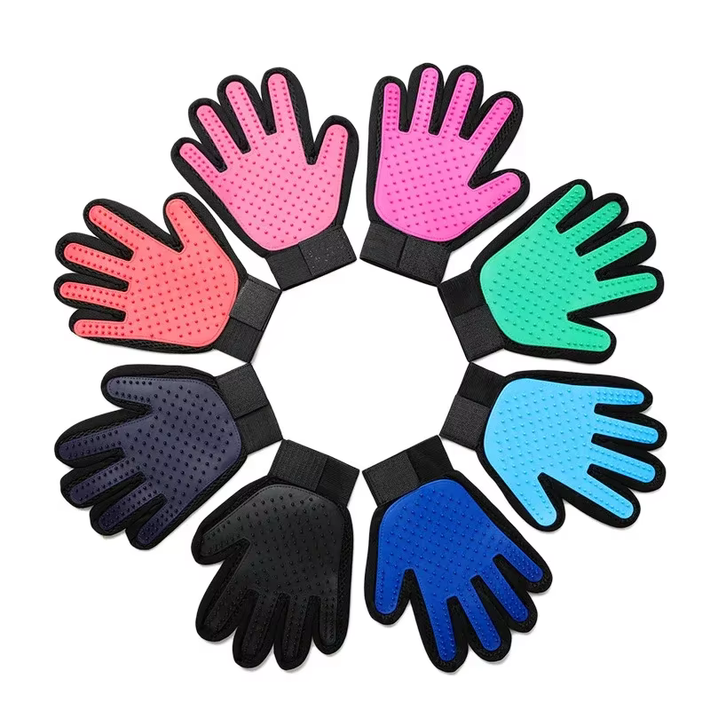 Silicone Pet Grooming Gloves Cats Hair Brush and Comb Gloves to Bathe Dogs Cleaning Hair Removal for Dog Animal Use Supplies — image 5