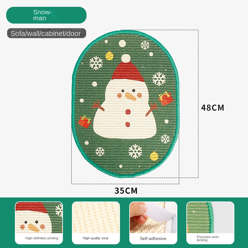 Gato de Navidad y Halloween con Árbol de Pascua Cartoñizo Tablero de Rasguño Duradero Fijo para Pared Sisal Rasgador para Gatos — imagen 13
