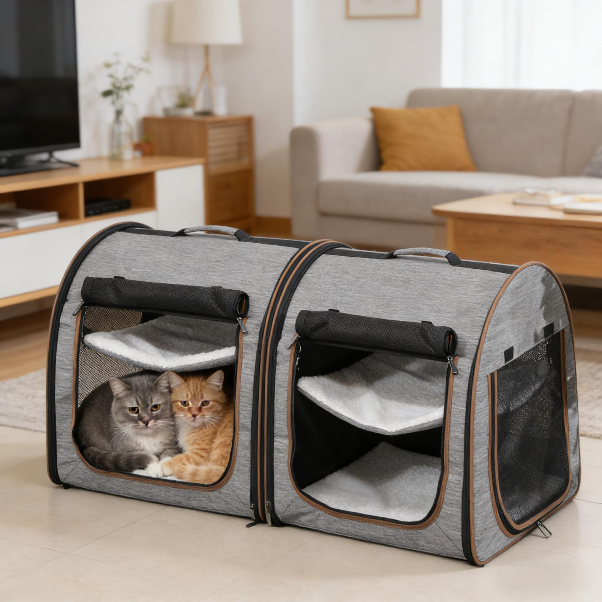 Travel Pet Crate, Portable Soft-Sided Cat Carrier Bag — image 3