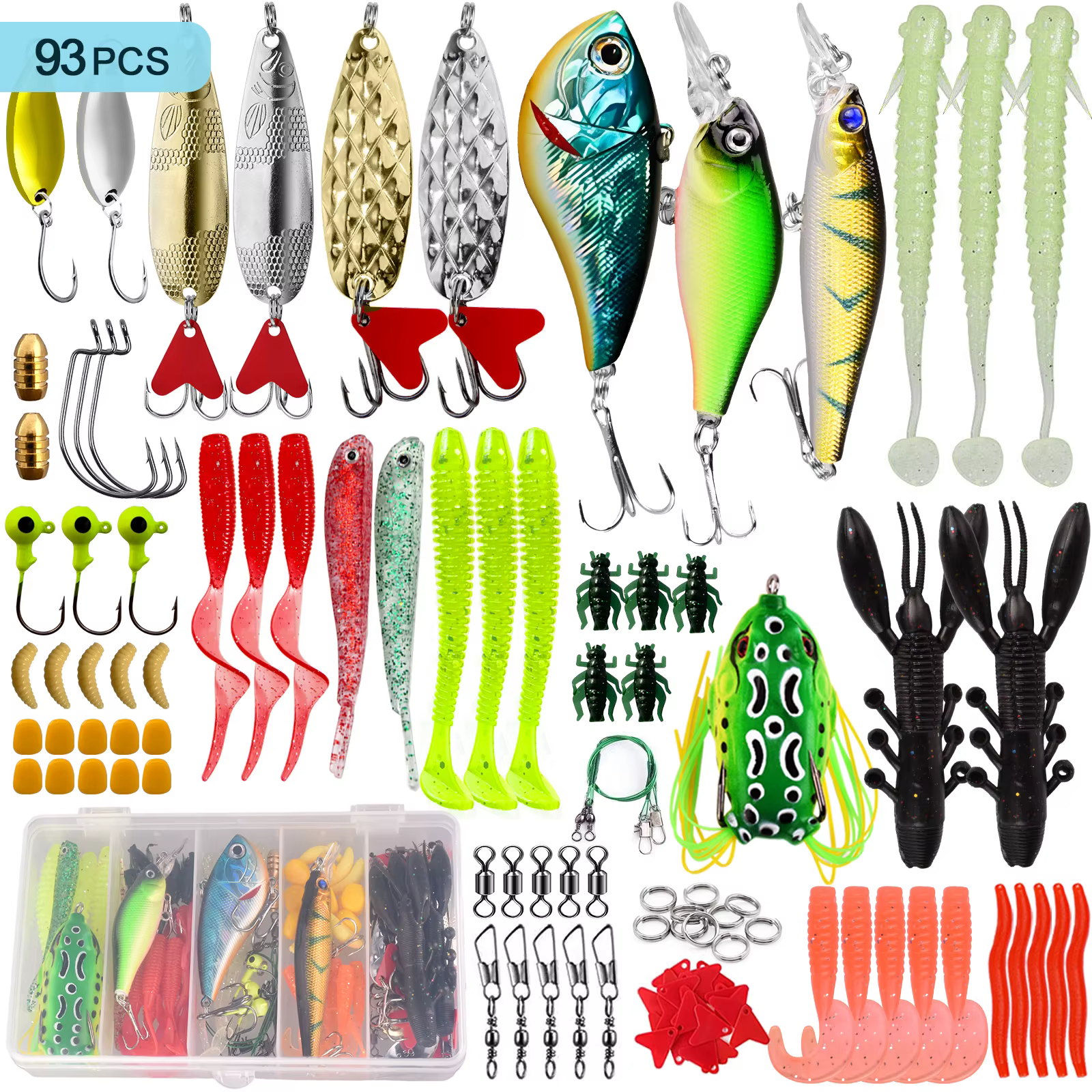Fishing Lures Kit Included, Crankbaits, Spoon, Hooks, Weights & Other Accessories, Fishing Bait Lure Gear Kit Gift for Men Bass — image 3
