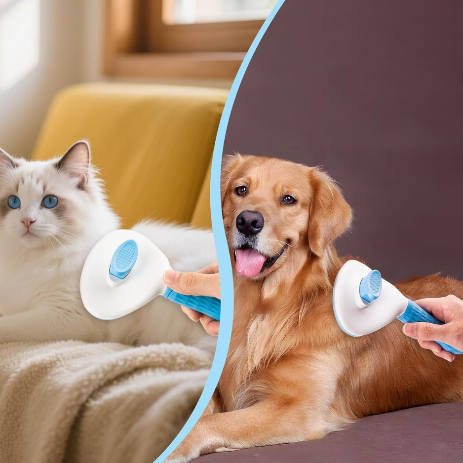 Self Cleaning Slicker Brush, Dog Cat Bunny Pet Grooming Shedding Brush — image 3