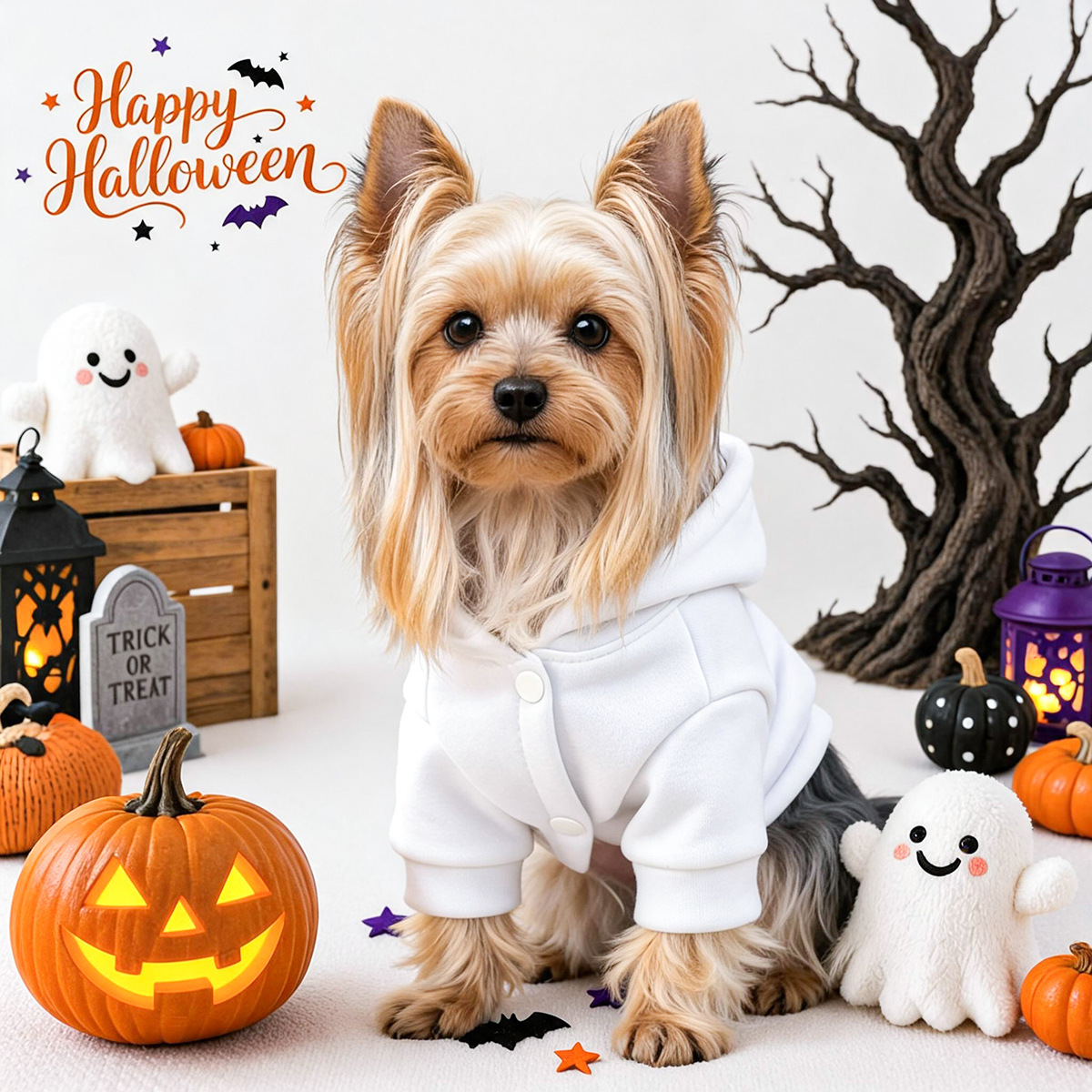 Ropa de Mascotas PETCIRCLE: Chaqueta de Hoodie con Letras Bordadas para Perros y Gatos de Halloween — imagen 4