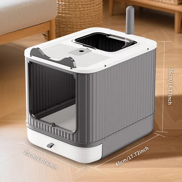 Caja de Arena para Gatos Elevada y Sin Escape, Blanco Elf, Hecha de Materiales Resistentes y Duraderos, Ideal también para Hogares con Más de un Gato — imagen 4