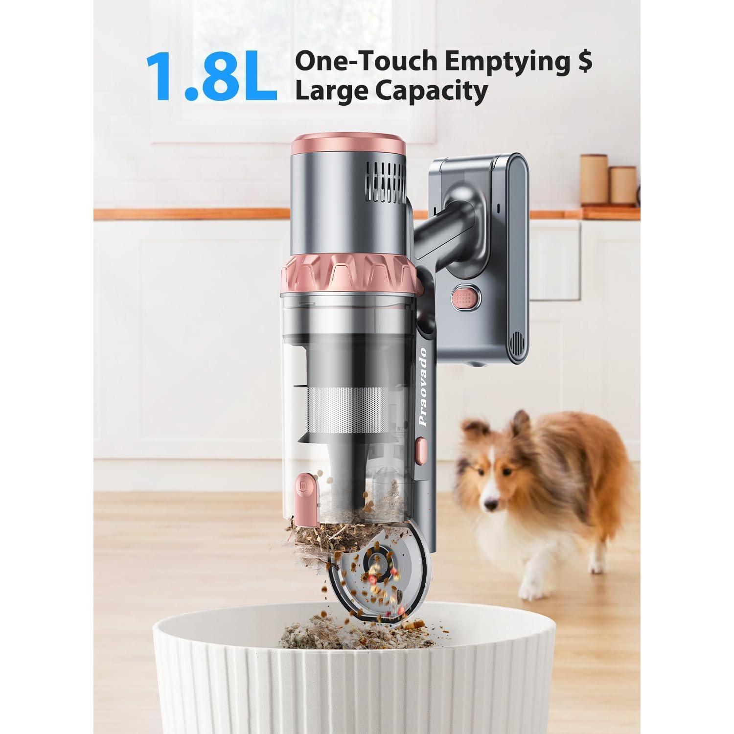 Aspiradora de mano inalámbrica para pelo de mascota con 45KPa de potente succión, pantalla táctil LED, 60 minutos de batería, ligera para el hogar — imagen 14