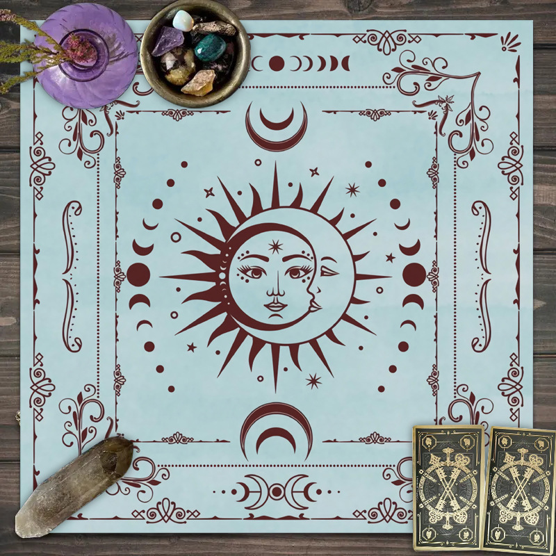 Manta de Mesa para Juego Tarot Decorativa con Mandala y Fases Lunares — imagen 14