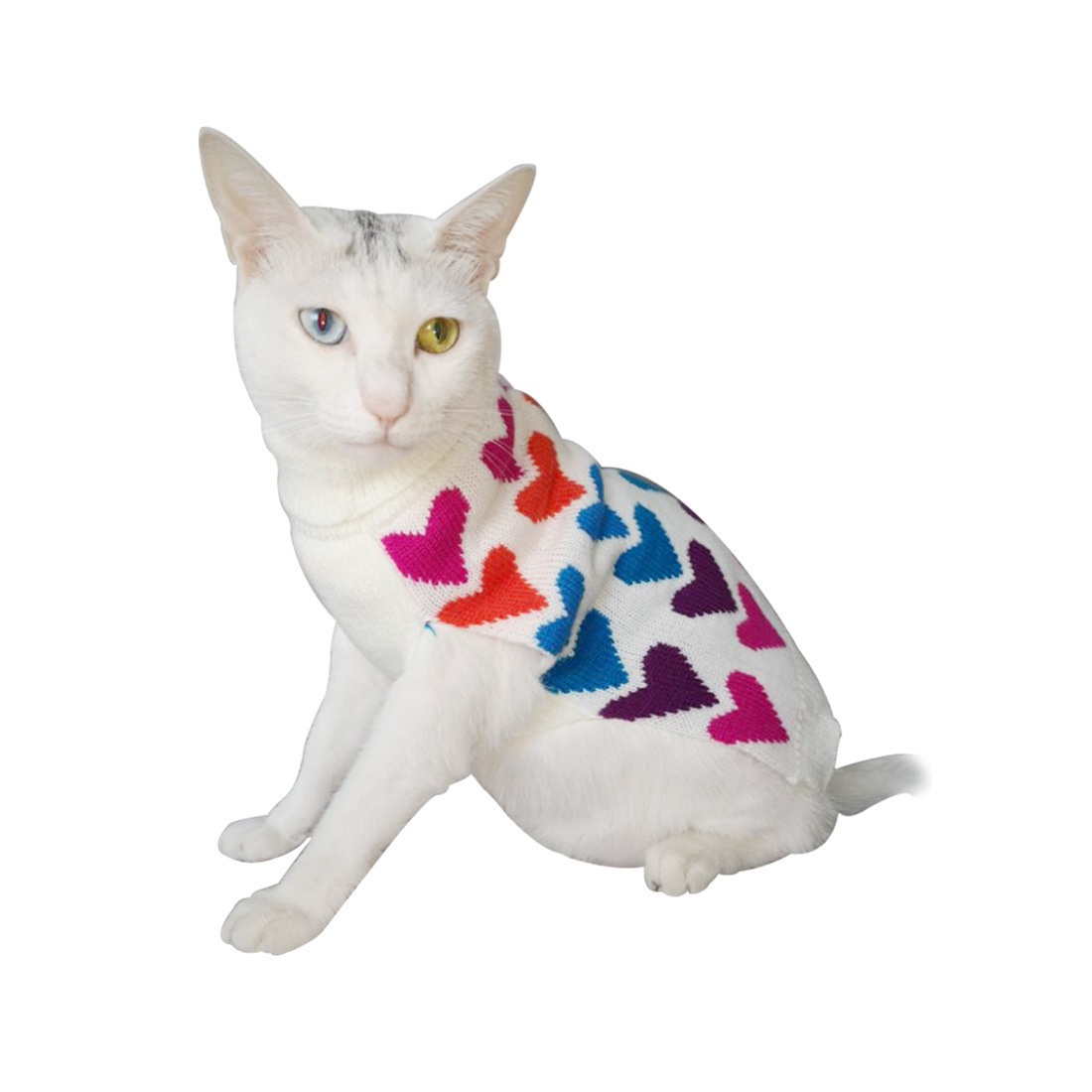 Ropa de Mascotas Clásica con Manga Lapel y Diseño Cómico de Corazones para Perros - Suéter de Invención Primavera y Otoño — imagen 3