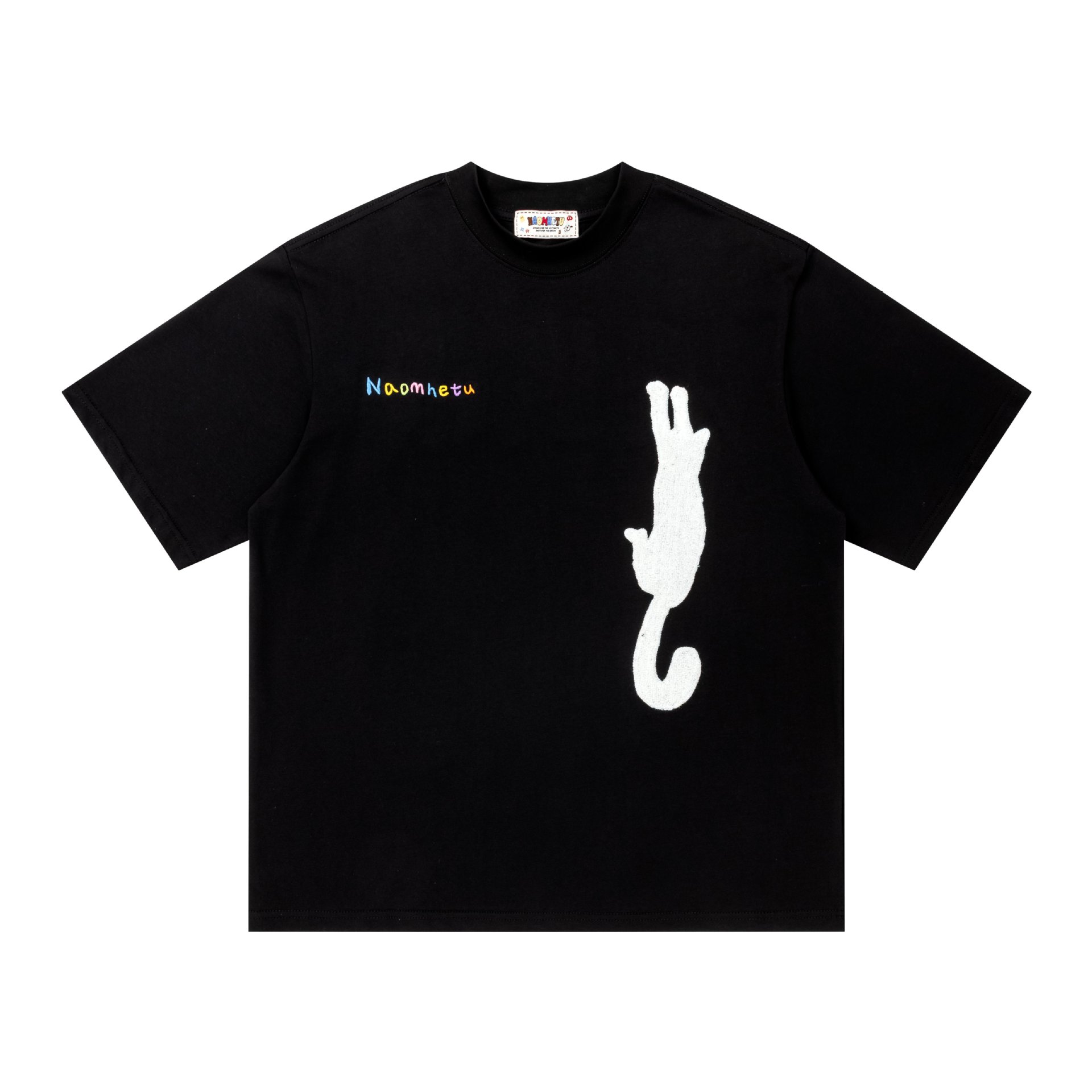 Camiseta con silueta invertida de gato manga corta — imagen 4