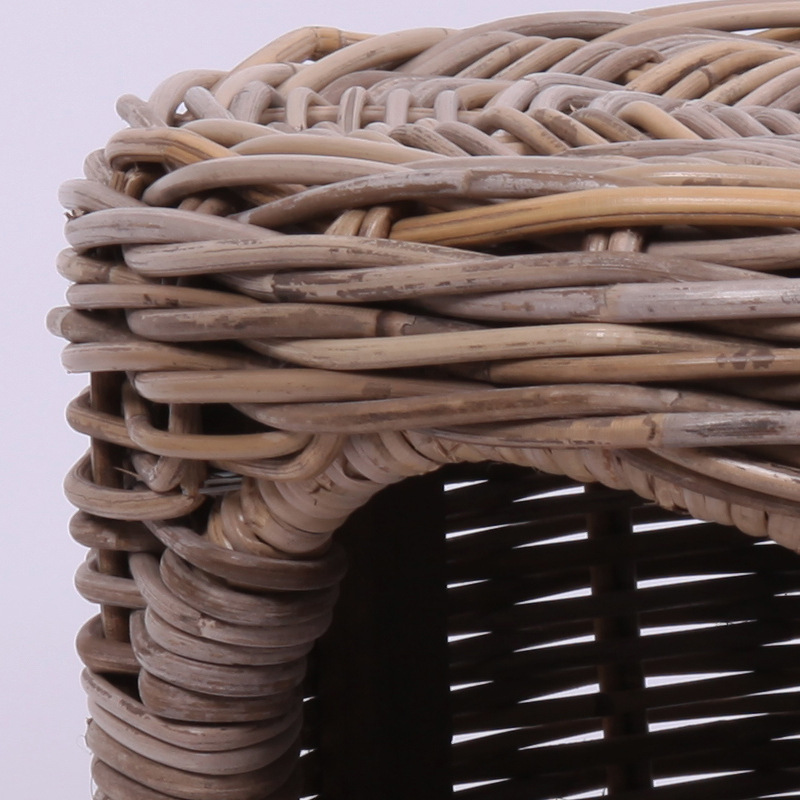 Rattan Furniture Leisure Round Four Seasons Semi Closed Breathable Cat And Dog Kennel Stool Outdoor Modern Simple Style — image 4