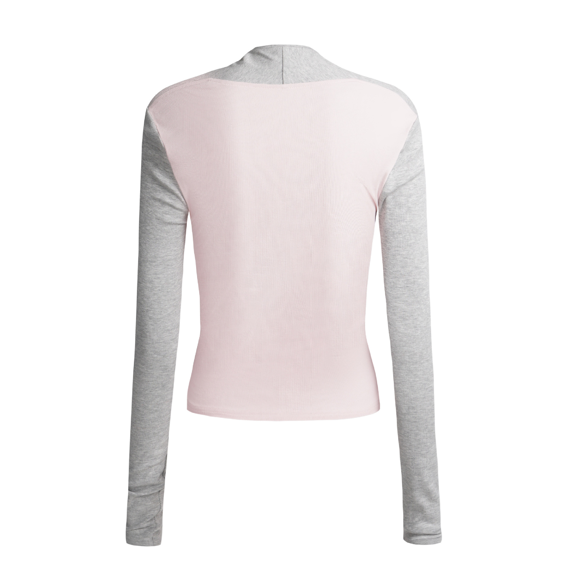 Long Sleeve Square Neck Dog Embroidery Splicing T-Shirt — image 4