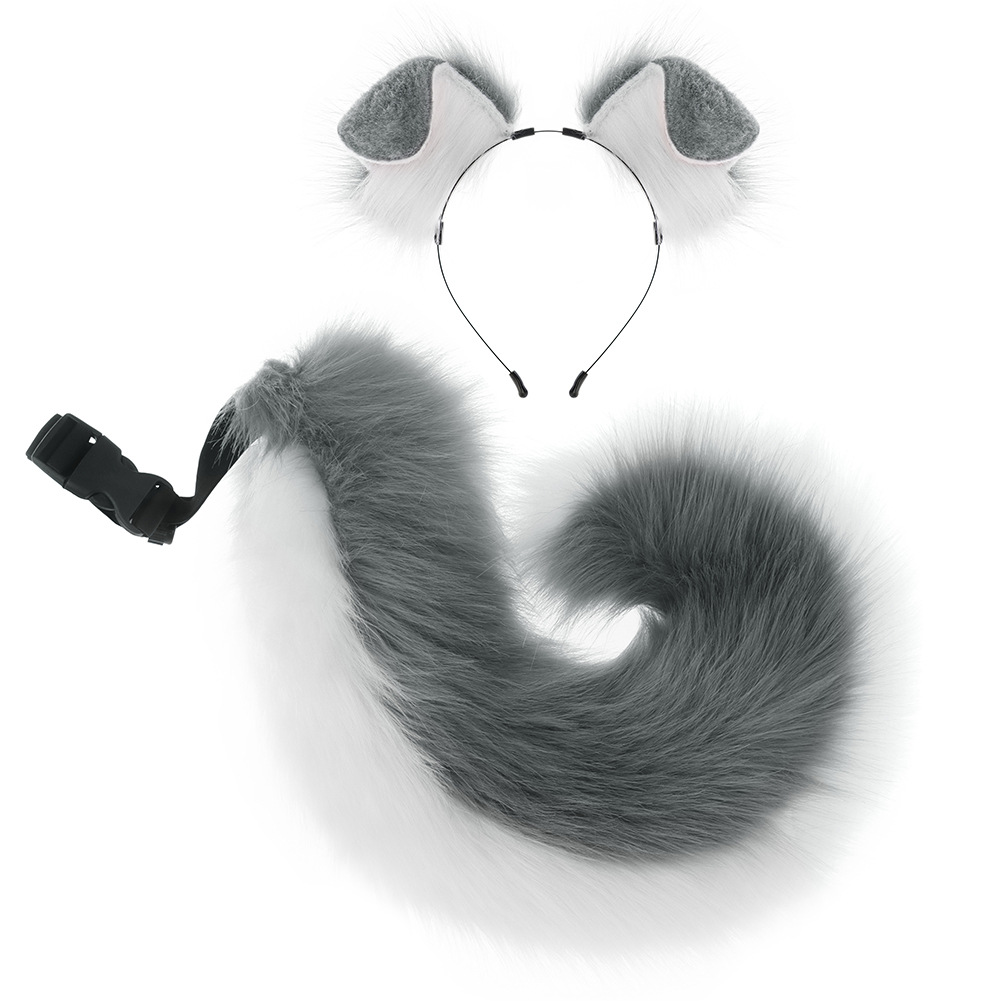 Handmade Plush Folded Ear Dog Headband Animal Ears Hair Accessory Cosplay Dog Ears Performance Tail Accessories — image 6