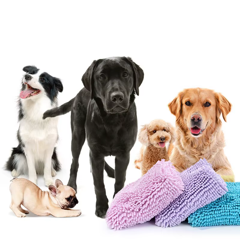 Pet Soft Bath Towel Dog Cat Chenille Dry Towls Soft Grooming Massager Absorbent Quick-drying For Small Medium Large Dogs Cats — image 3