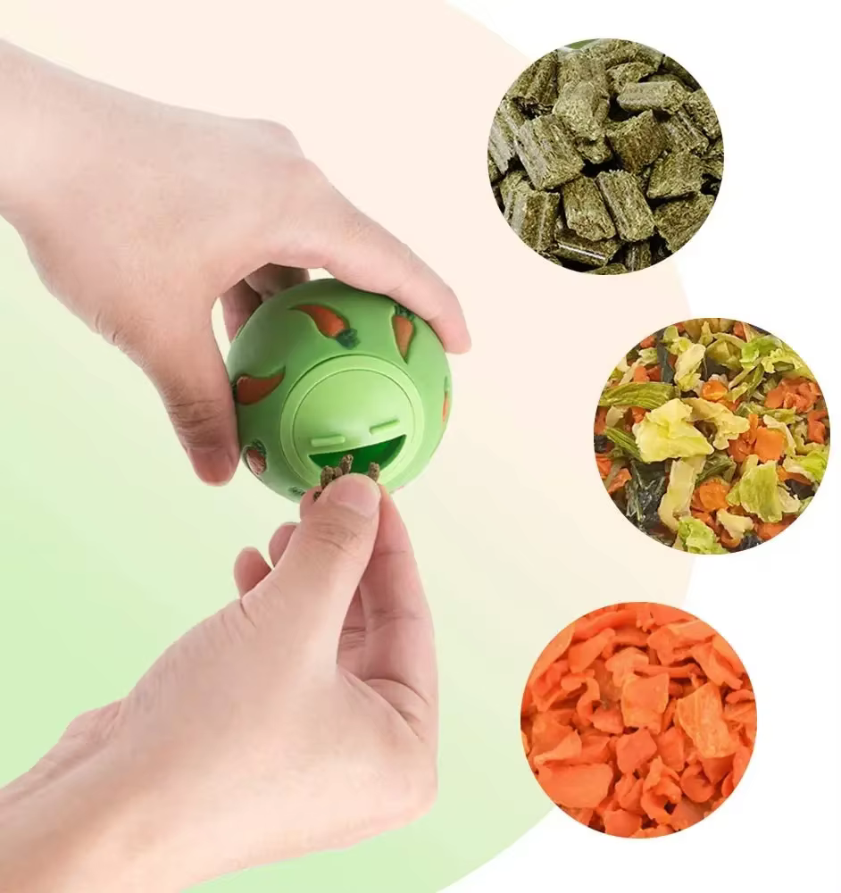 Rabbit Treat Ball Pet Slow Feeder Interactive Bunny Toy Snack Toy Ball Bite Resistant Feeding Toys Ferret Kitty Hamster Toy — image 4