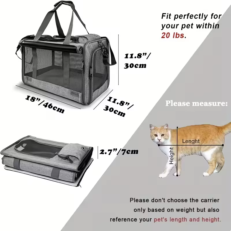 Portador Resistente y Respirable para Gatos Medianos y Pequeños Perros — imagen 2