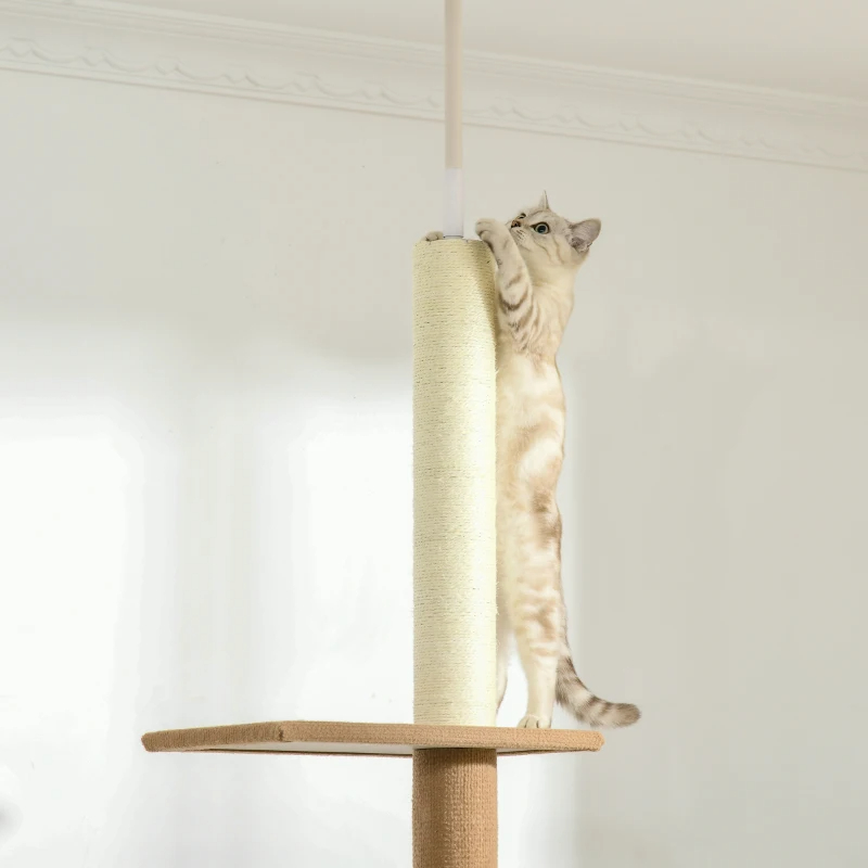 Árbol de Gatos de Techo a Suelo con Postes de Escalada de Sisal Cubiertos - Centro de Actividad para Gatos y Kitten — imagen 5