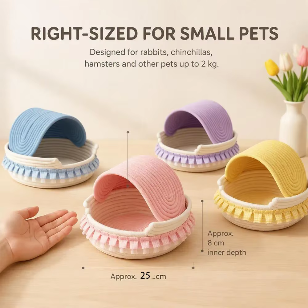 Small Pet Bed Semi-Enclosed Adjustable Nest for Rabbit Guinea Pig Chinchilla Hamster All Season Breathable Small Animal House — image 6