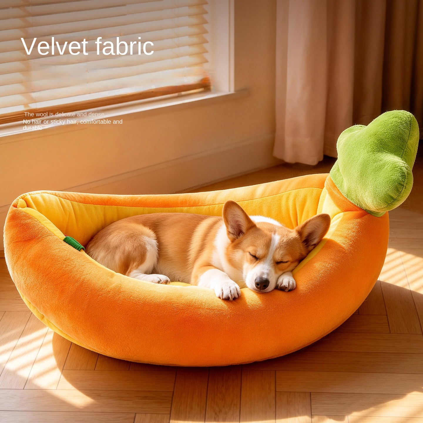 Carrot Cat Bed Winter Warm Plush Thickened All-Season Cat Kitten Nursing Bed Pet Small Dog Bed — image 1