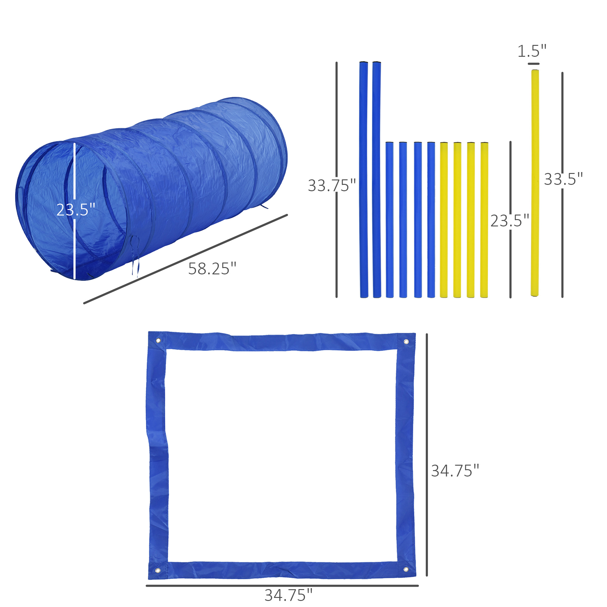 Kit de Entrenamiento de Agilidad para Perros en Jardín - Curso de Obstáculos Competitivos — imagen 5