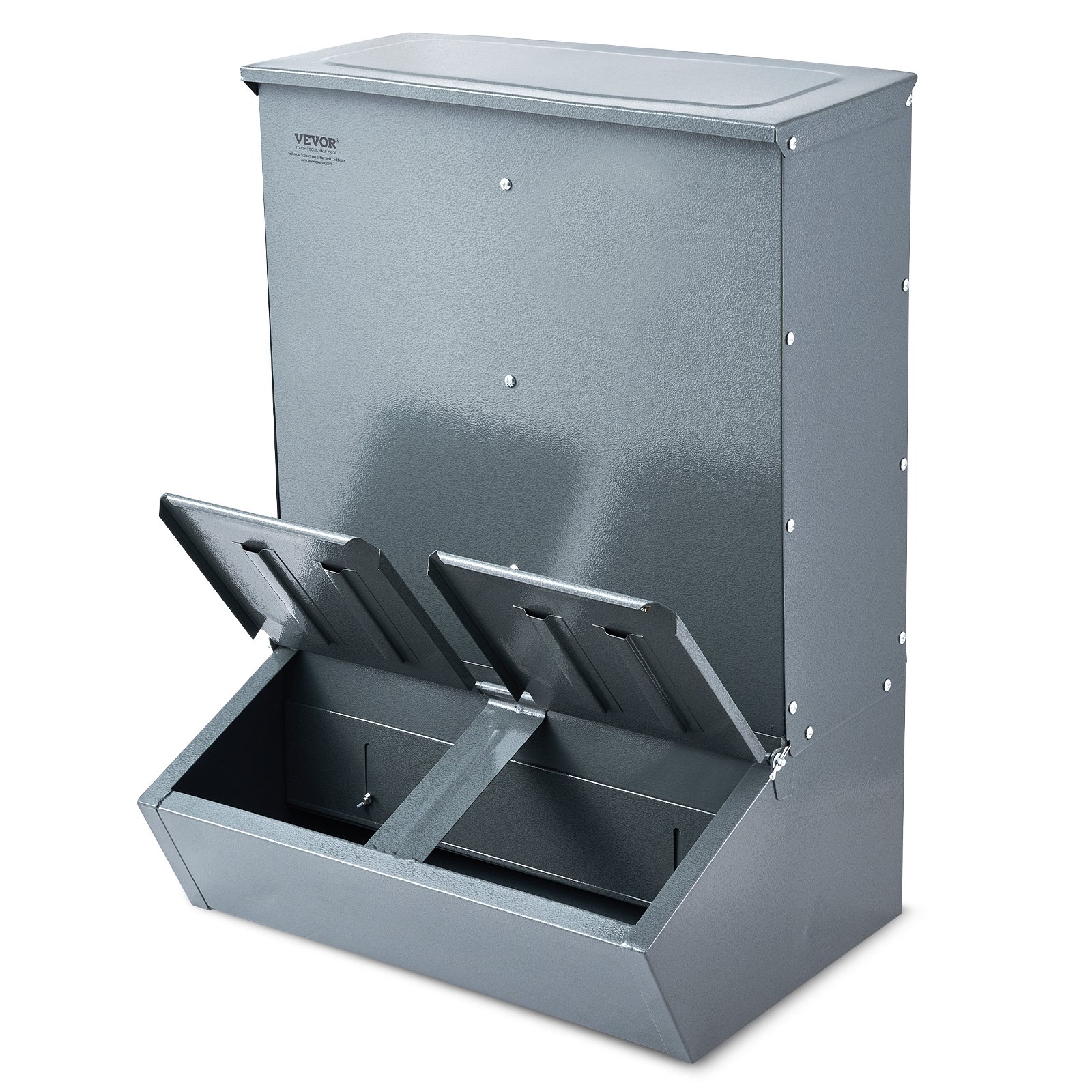 Hog Feeder, 3.7 Bushel Capacity, Double Door Pig Feeder, Heavy Duty Steel Piglets Feeder, Multipurpose Trough Creep Feeder, Outdoor Livestock Feeder Farm Accessory For Feeding Up To 8 Hogs — imagen 1