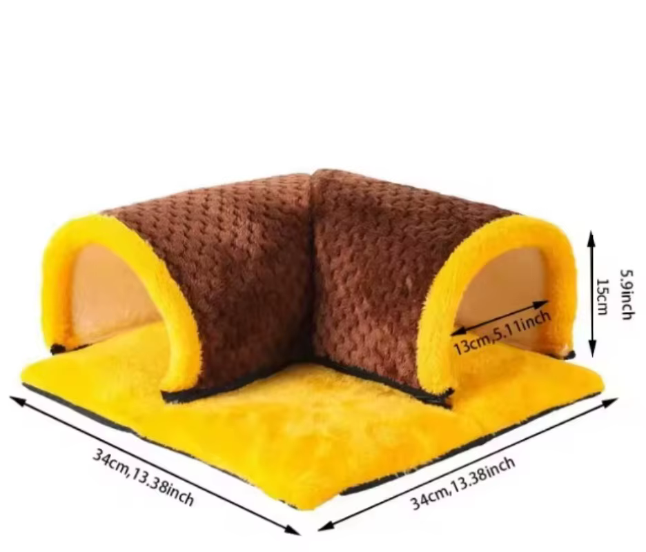 4 Piezas de Túneles de Peluche para Hámsters, Jaula Cálida de Invierno para Cobayas, Ardillas, Conejos, Chinchillas y Petauros del Azúcar — imagen 4