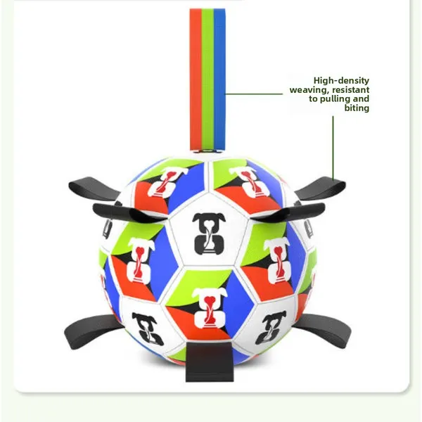 Dog Toys Soccer Ball With Straps, Interactive Toys For Tug Of War, Puppy Birthday Toy, Dog Balls For Medium Large Dog, Diameter — image 3