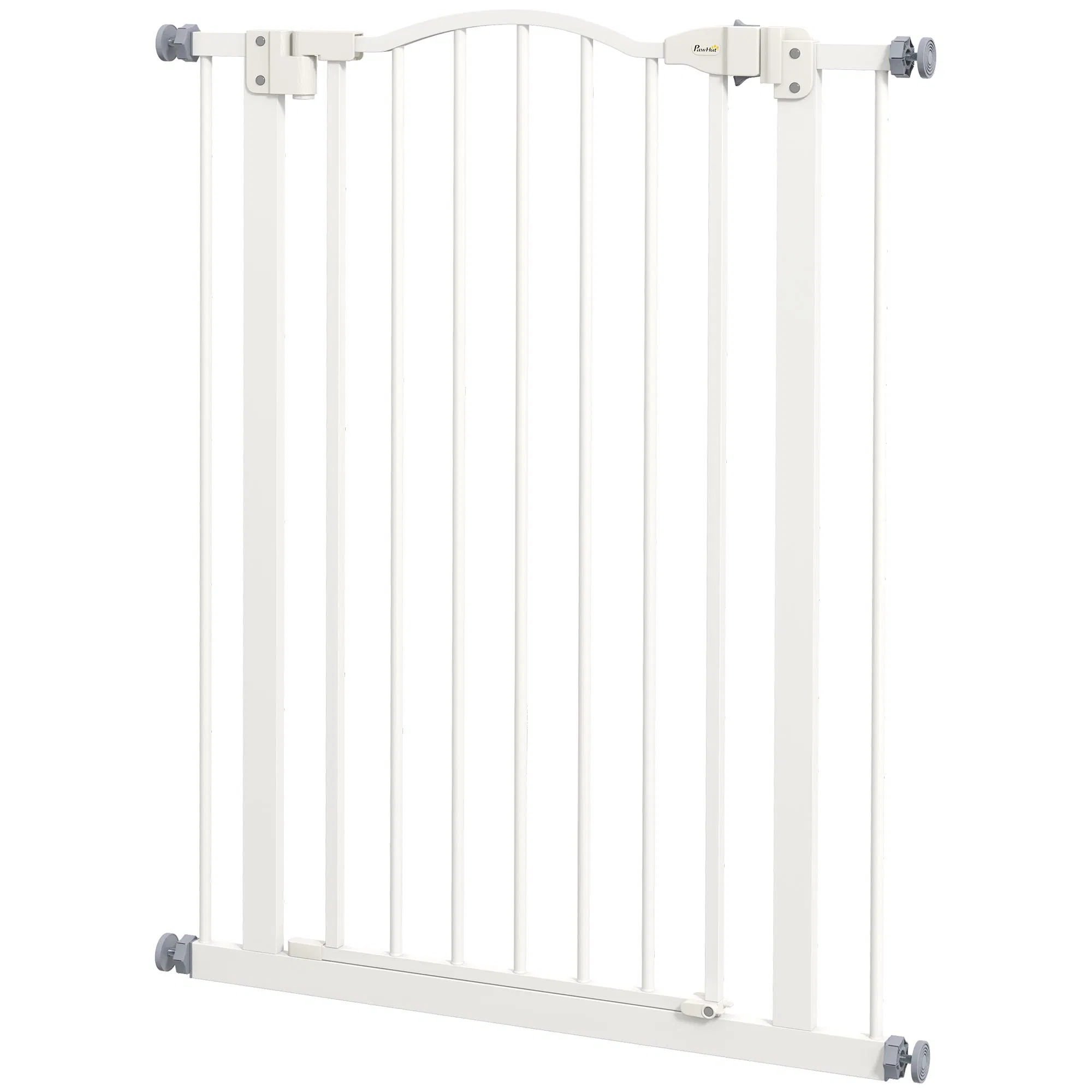 Extra Tall Dog Gate with Door, Pressure Fit, Auto Close, Double Locking for Doorways Hallways Stairs, 29"-32", White — image 1