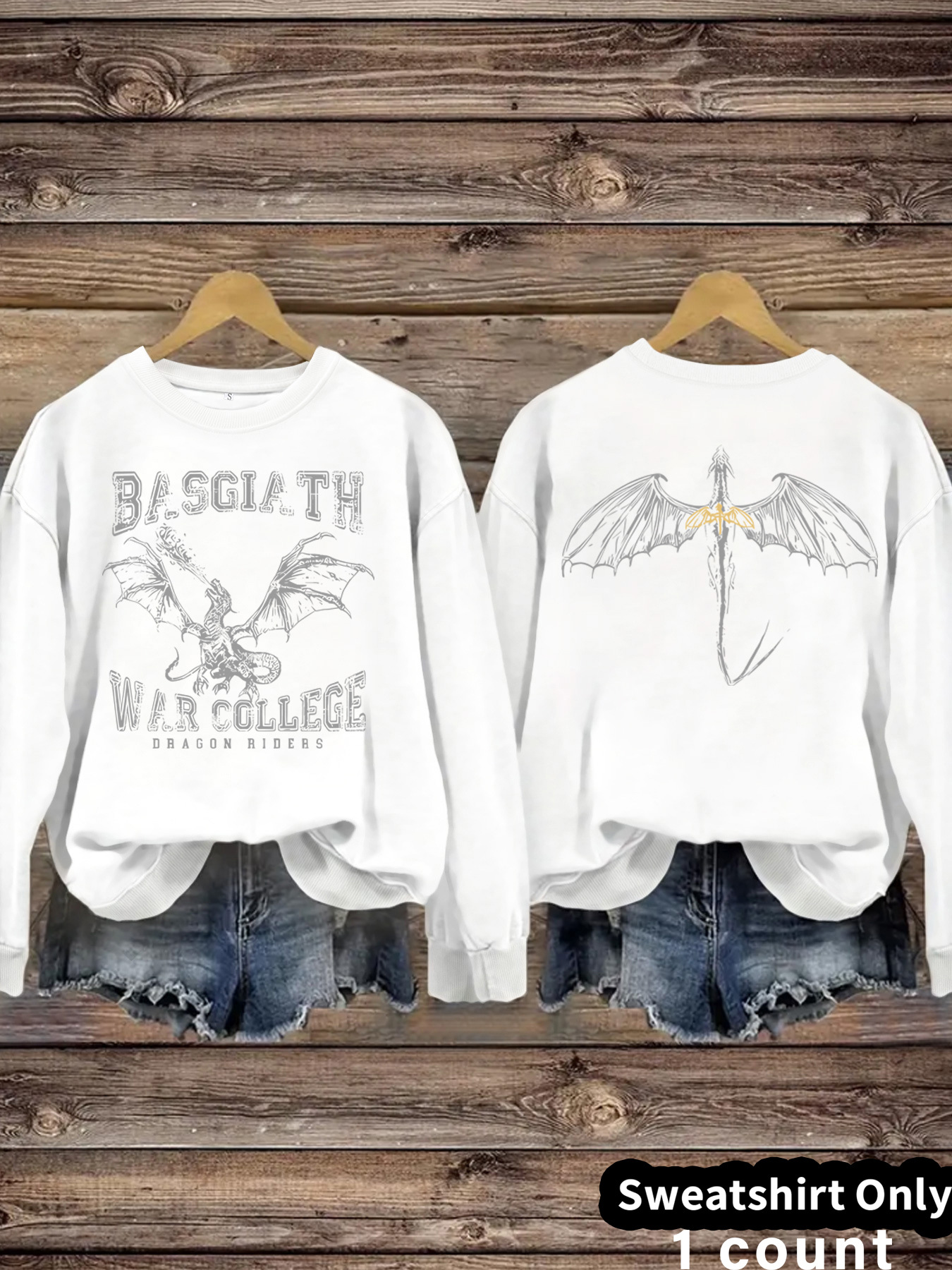 Flying bird round neck hoodie — image 7