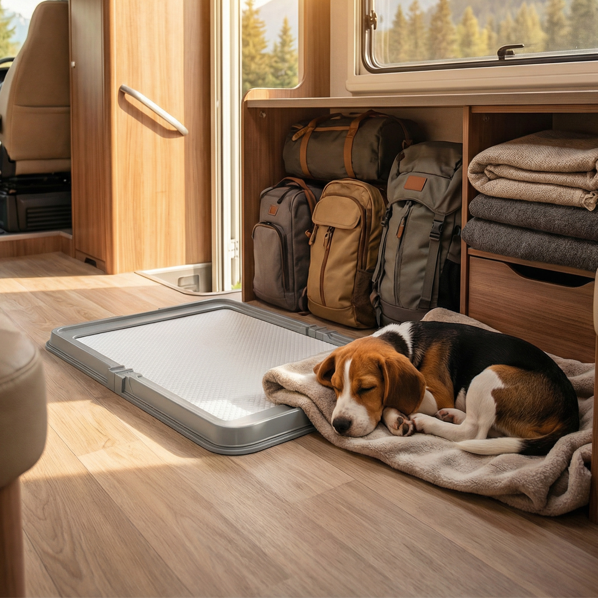 Porta Pañales Plegable para Perros con 3 Rodajas Desechables, 33.9" x 24.4", Gris — imagen 6