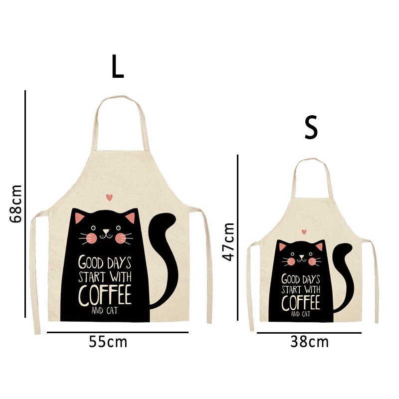 Cotton and linen creative European and American cartoon cute cat apron — image 5