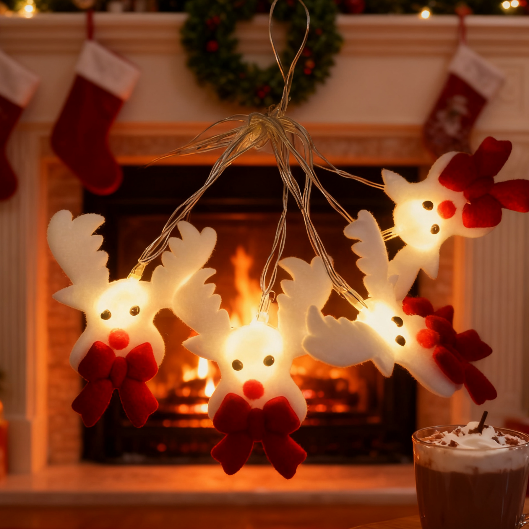 Non woven deer Christmas light LED string — image 2