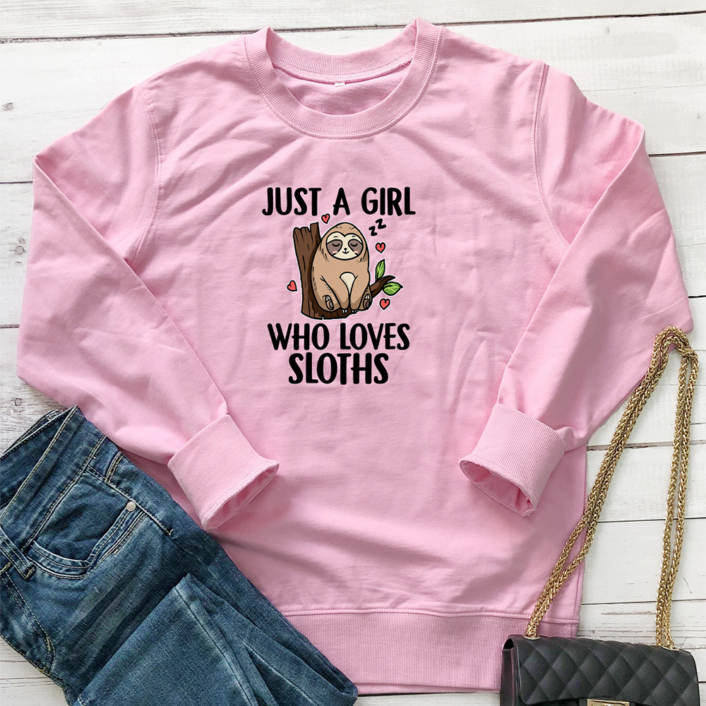Just A Girl Who Loves Sloths printed hoodie — image 7