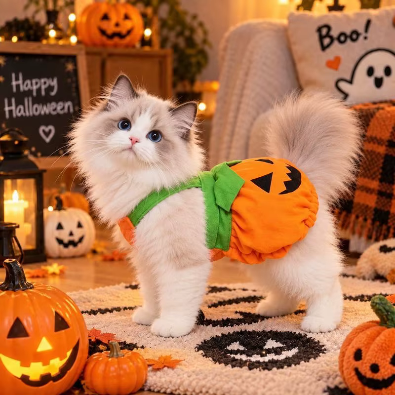 Dog Clothes Pet Costume Pumpkin Harness Dress Halloween Puppy Cat Clothing Teddy Small Medium Dogs Outfit Vest Party Apparel — image 3